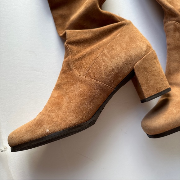 STUART WEITZMAN Hinterland Tan Suede Block Heel Over The Knee Boot 9.5 - Picture 8 of 17
